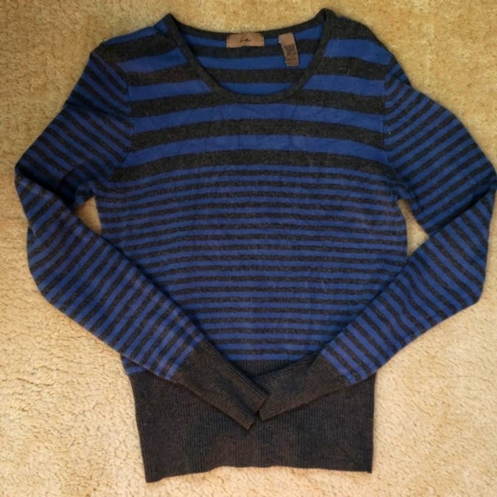 Super Soft Gray/Blue Striped Sweater